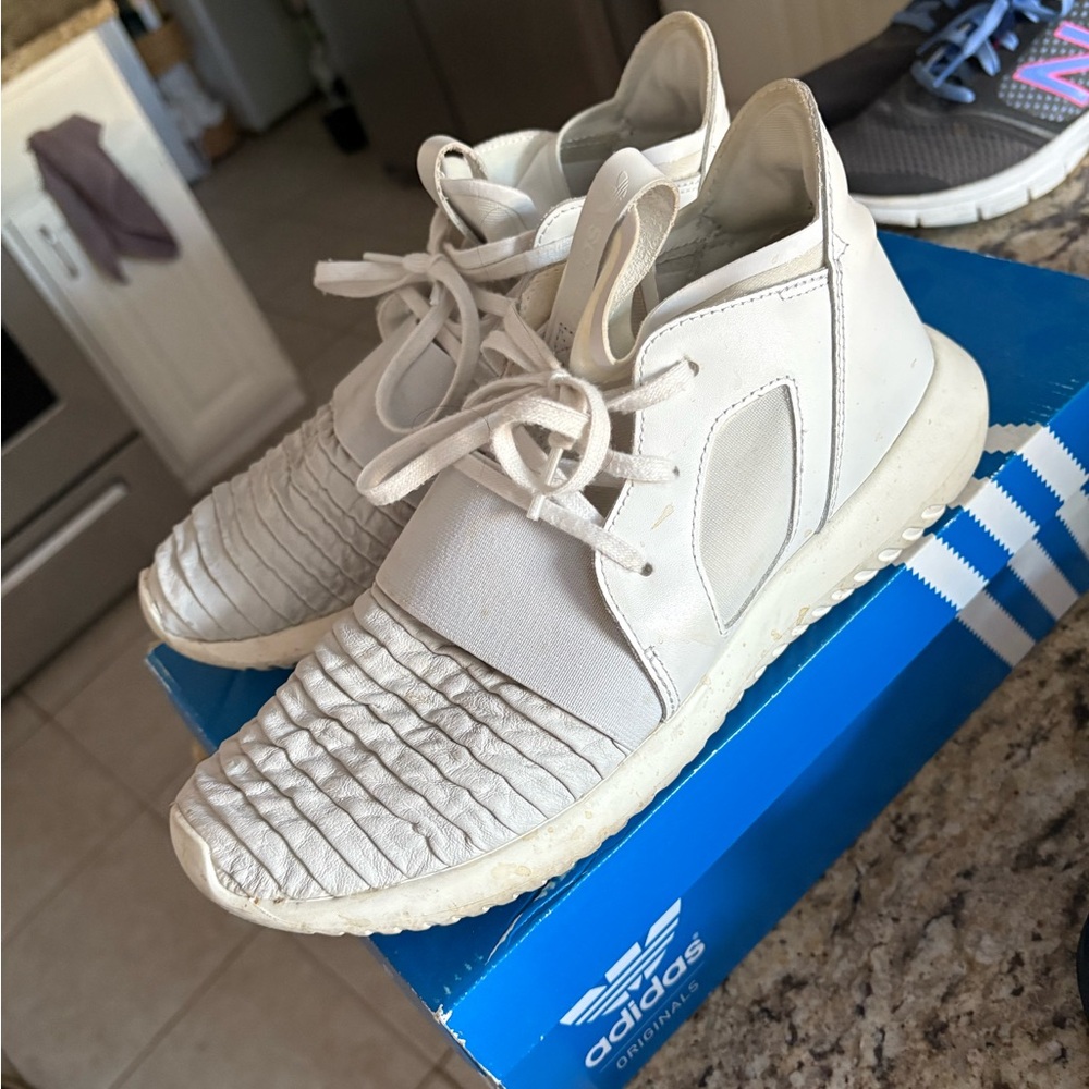 Adidas White Tubular Defiant Sneakers